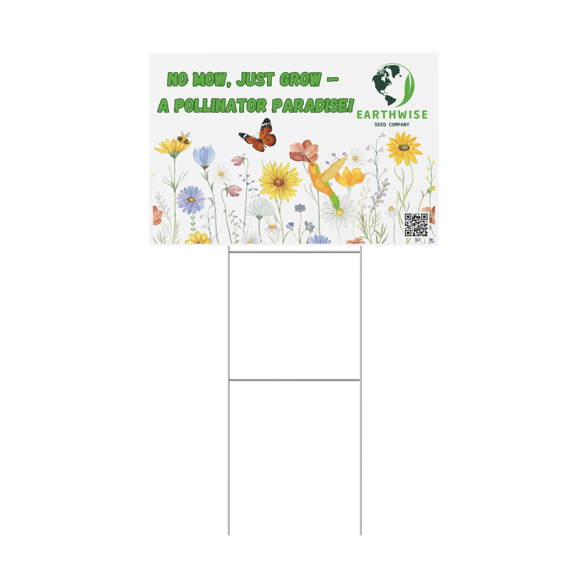 Garden Sign - Pollinator Paradise - No Mow, Just Grow - Eco-Friendly Decoration - Image 3