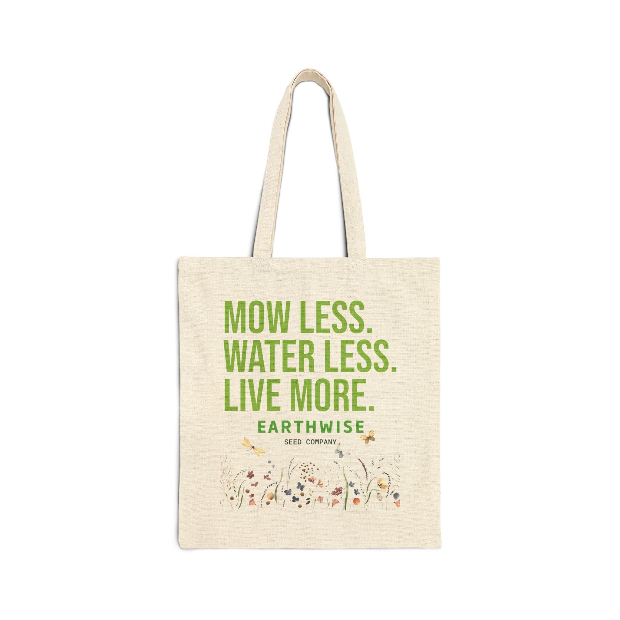 Mow Less Canvas Tote Bag - Image 3