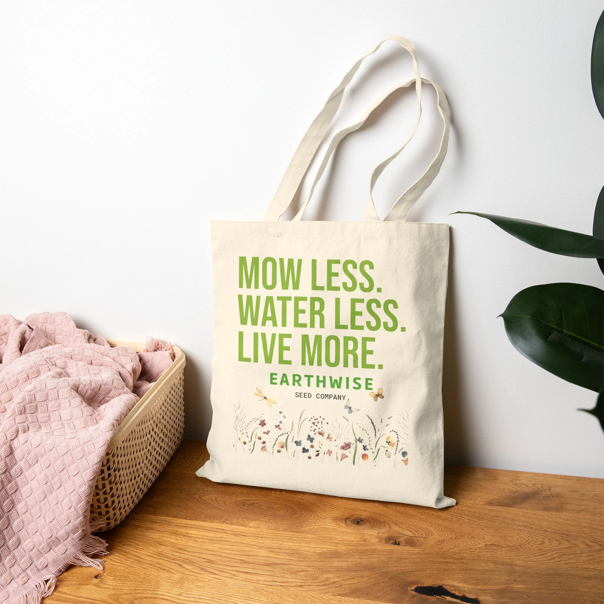 Mow Less Canvas Tote Bag - Image 5