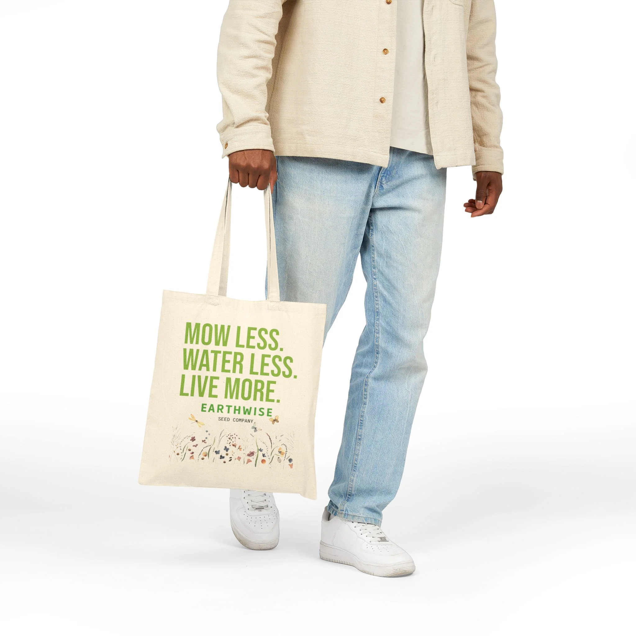 Mow Less Canvas Tote Bag - Image 6