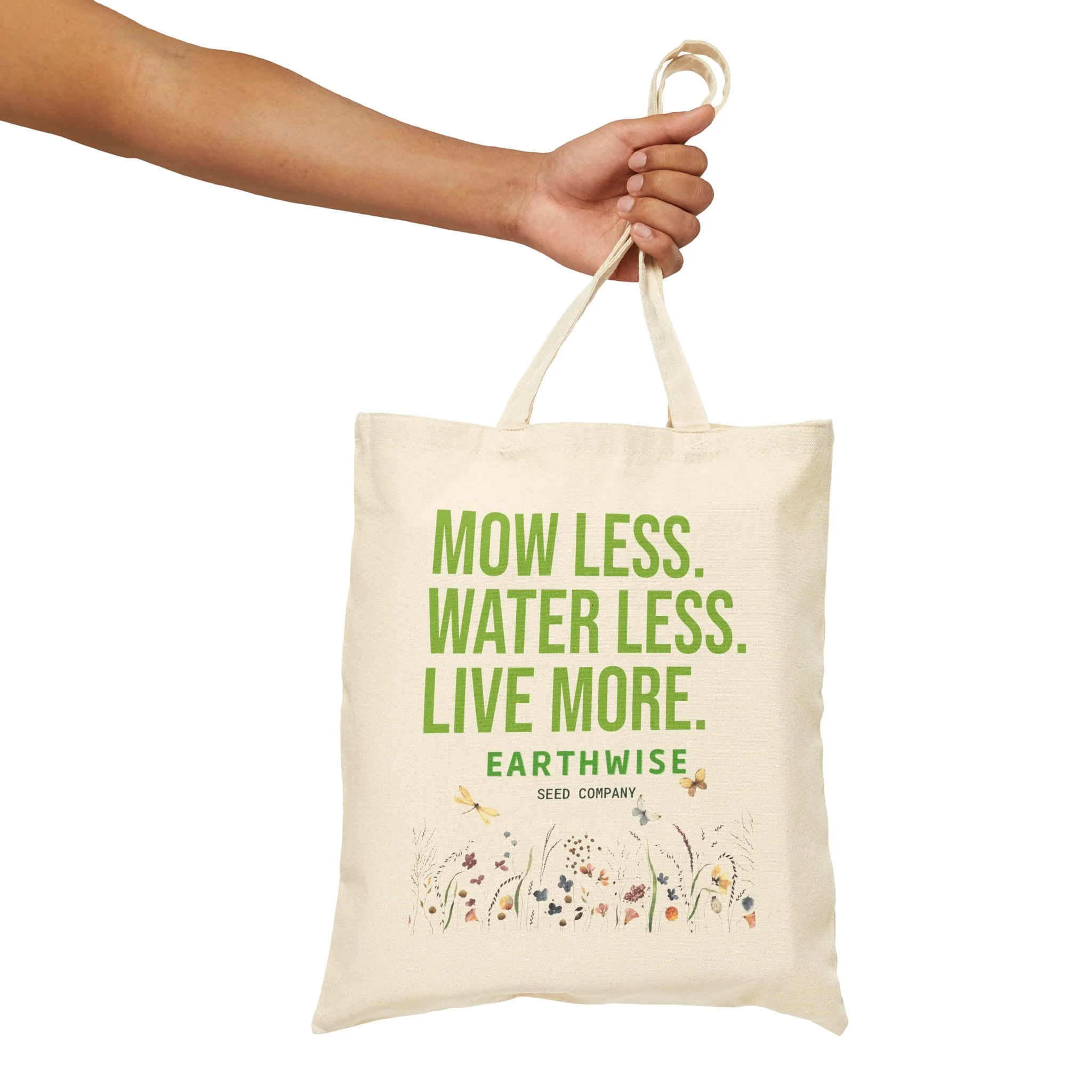 Mow Less Canvas Tote Bag - Image 7