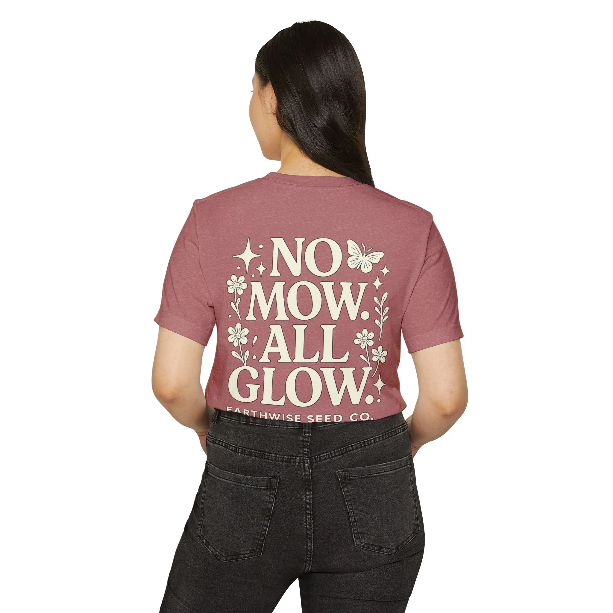 No Mow. All Glow. Recycled Organic T-Shirt - Image 8