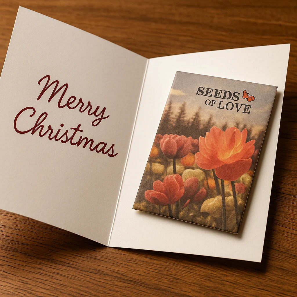 “Seeds of Love” Wildflower Packets (2-Pack) – Native Pollinator Mix | Perfect for Cards & Stockings - Image 2